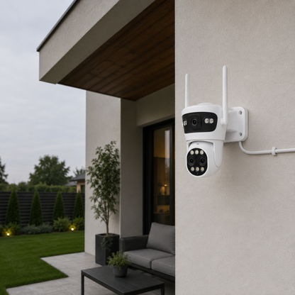 Двойна външна Wi‑Fi камера 10MP с 10x Zoom и нощно виждане