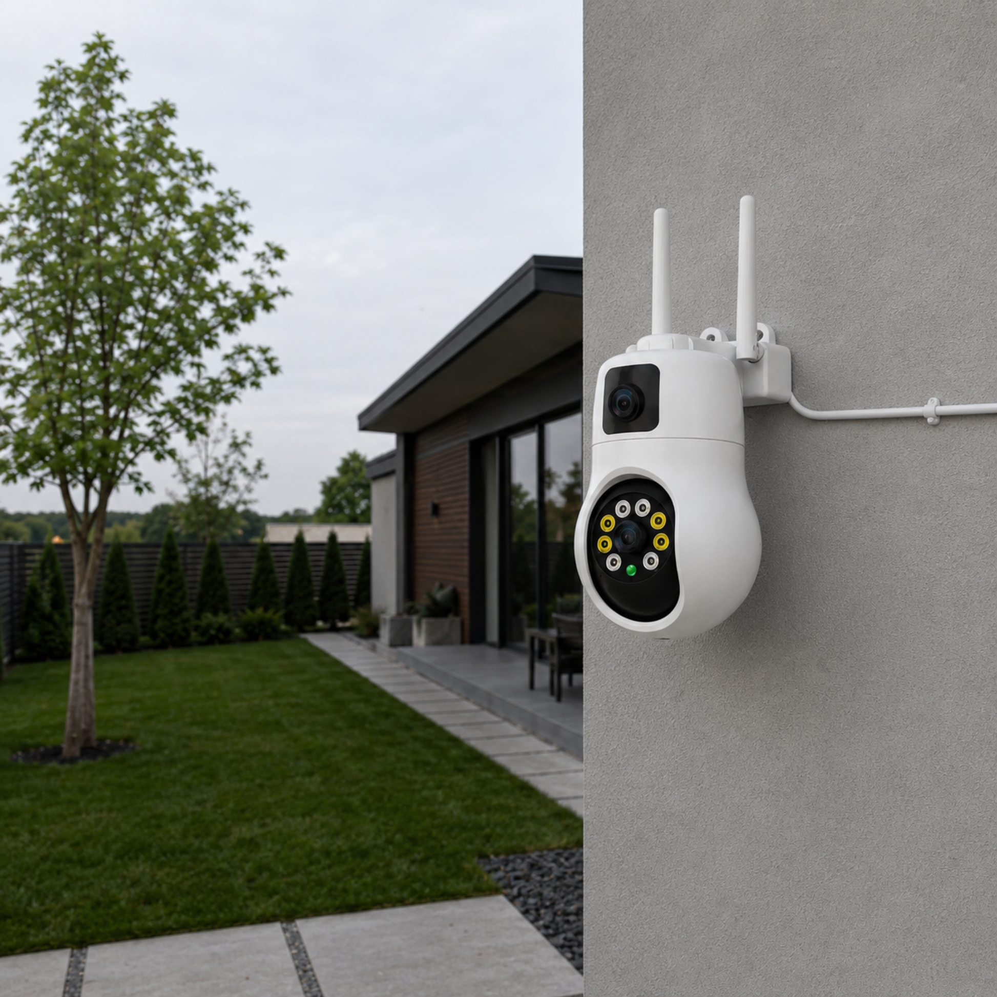 Двойна външна Wi‑Fi камера 10MP с AI Auto Tracking