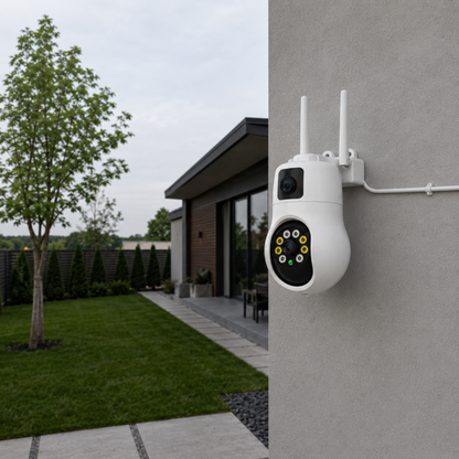 Двойна външна Wi‑Fi камера 10MP с AI Auto Tracking