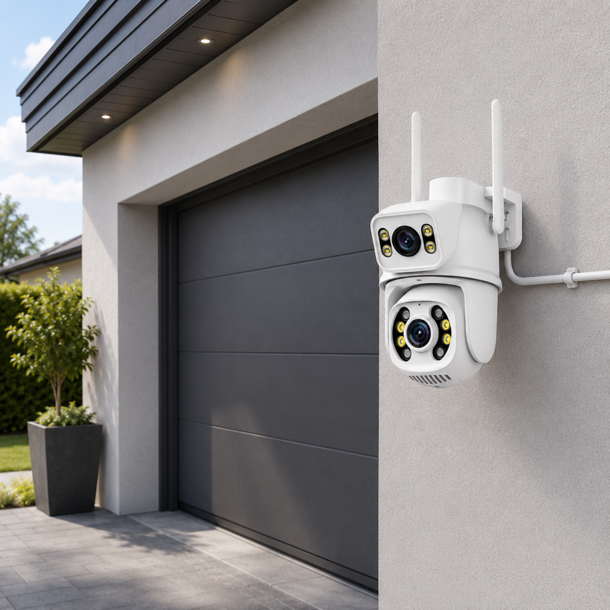 Двойна външна Wi-Fi камера ICSee 6MP с AI Auto Tracking 