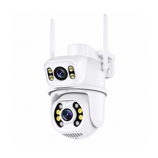 Двойна външна Wi-Fi камера ICSee 6MP с AI Auto Tracking 