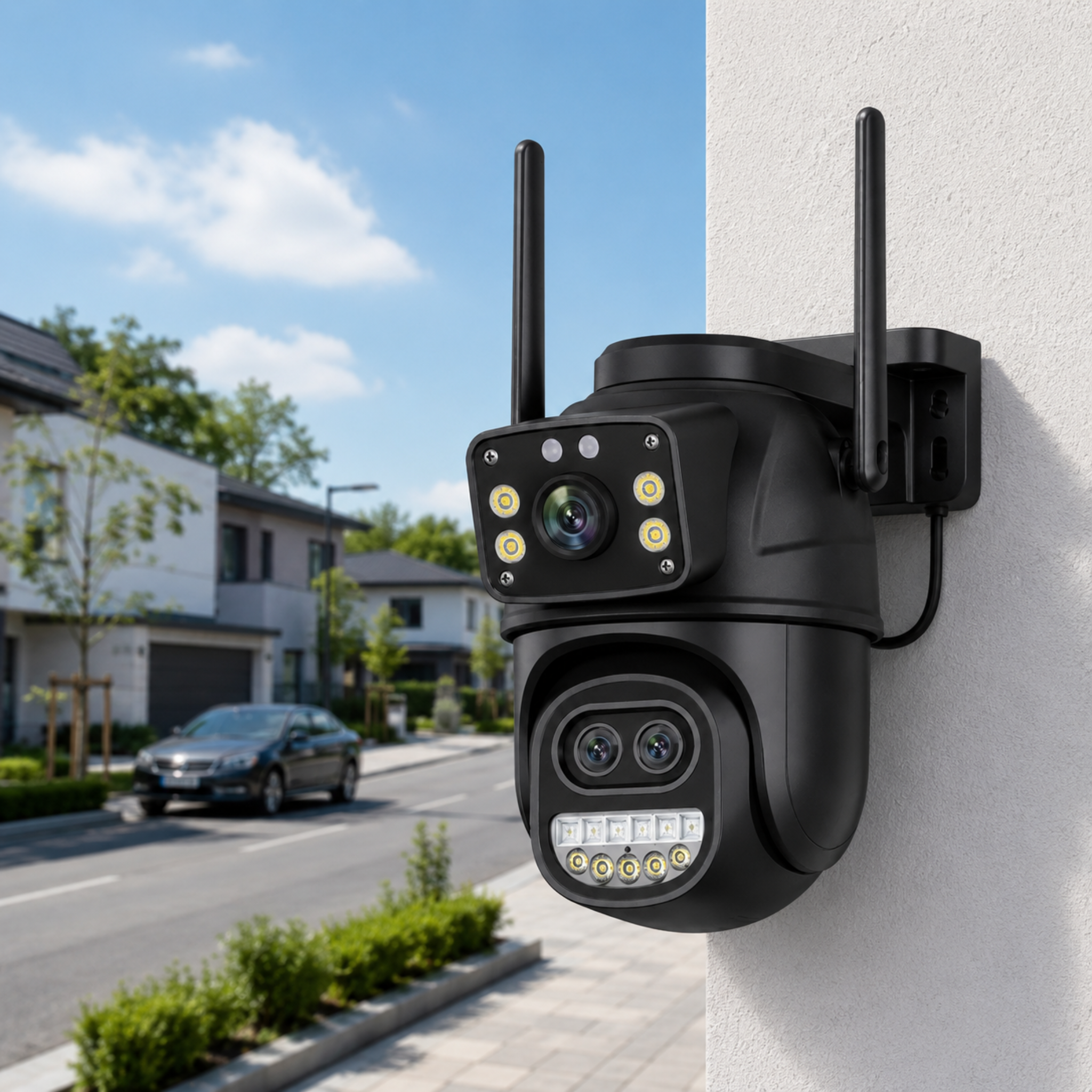 Двойна външна Wi-Fi камера ICSee 9MP 2K с 8x Zoom