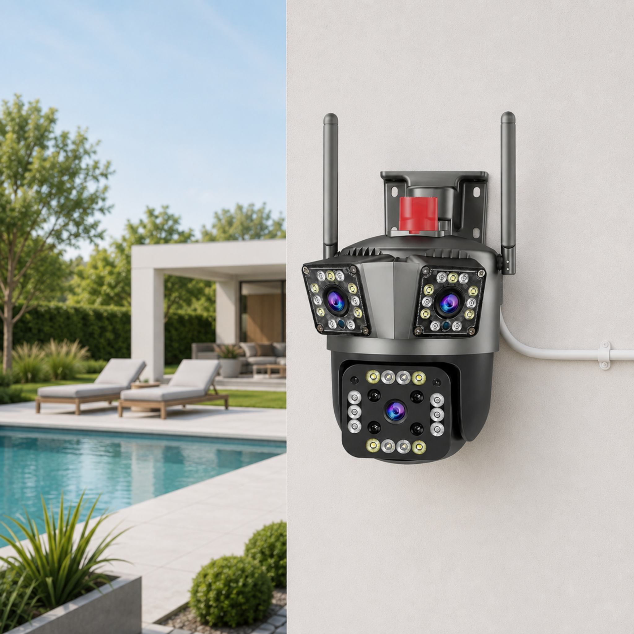Тройна външна Wi-Fi камера 12MP с 42 LED и 10x Zoom